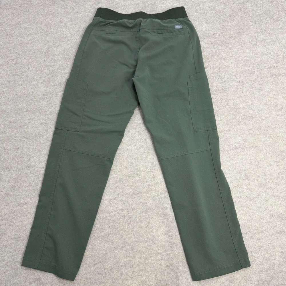 FIGS Axim Cargo Scrub Pants Olive Green Elastic Waist Mens T2001S